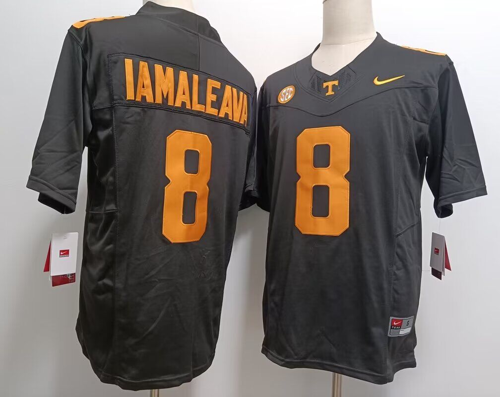 NCAA Men Tennessee Volunteers #8 Nico Iamaleava black Nike jersey